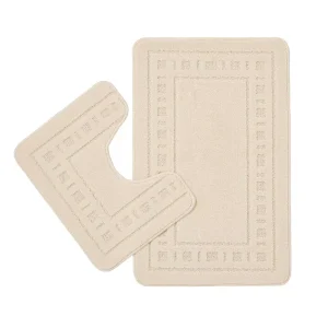 Armoni Bath and Pedestal Mat Set | Cream